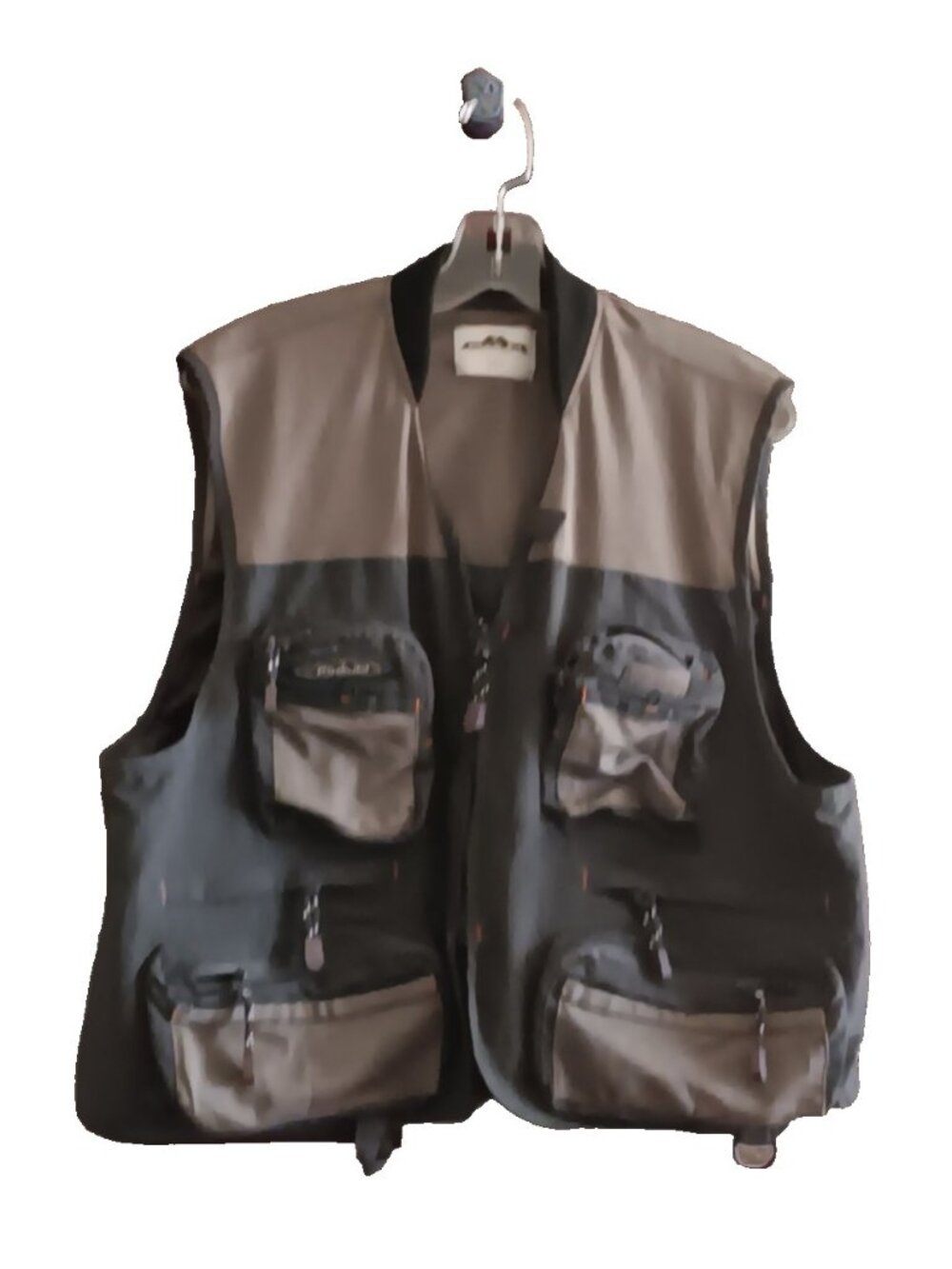 Podium Sports & Outdoors Men's Vest Utility Cargo Fishing Pockets Gray Size L-XL